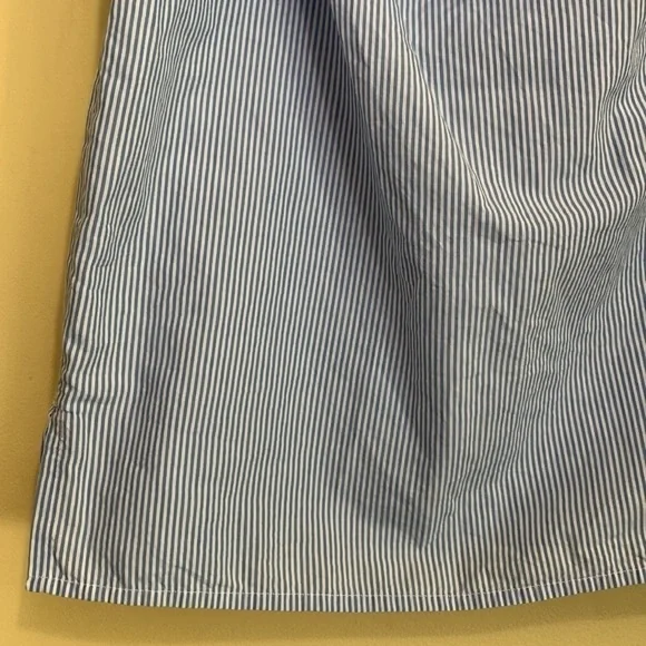 Lucky NWT Blue White Striped Ruffle Off Shoulder 100% Cotton Flounce Boxy Top S - Picture 4 of 12